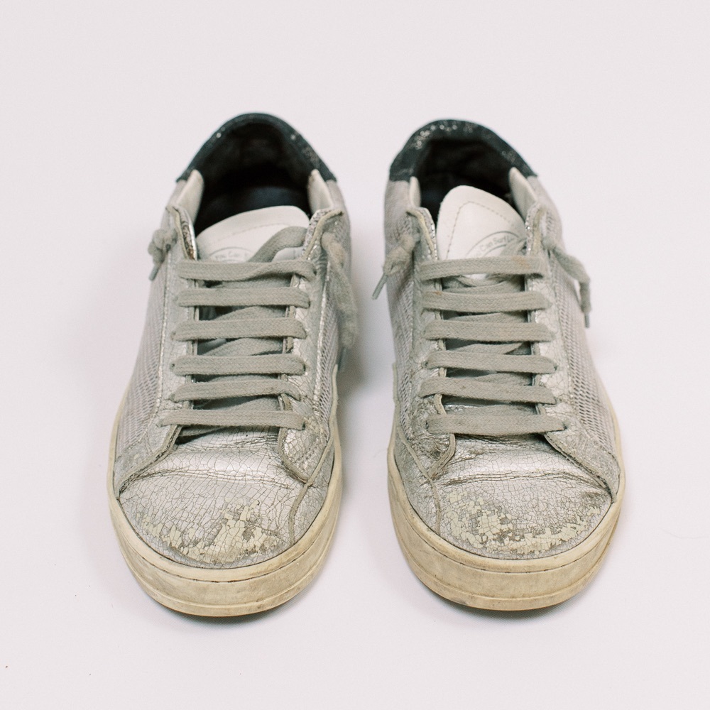P448 sneaker size 37 distressed silver with mesh